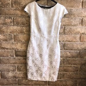 NEW, elegant empire waist sheath knee length dress